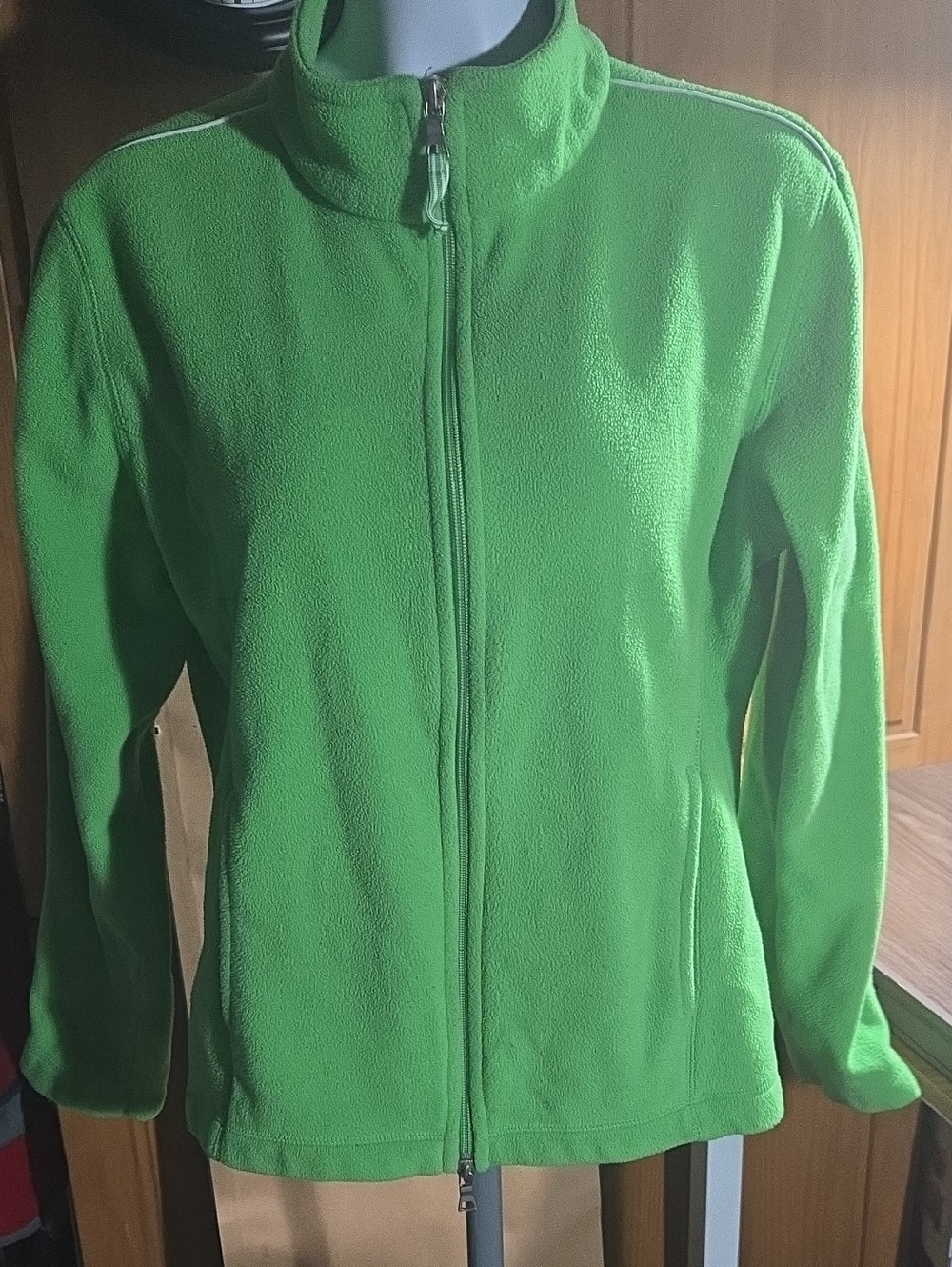 Women’s Bright Green Full-Zip Utility Fleece Jacket